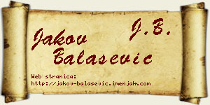 Jakov Balašević vizit kartica